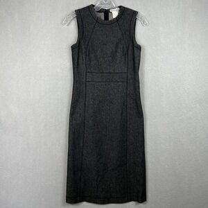 Kors Michael Kors Dress Size 2 Black Midi Sleeveless Sheath Made in Italy